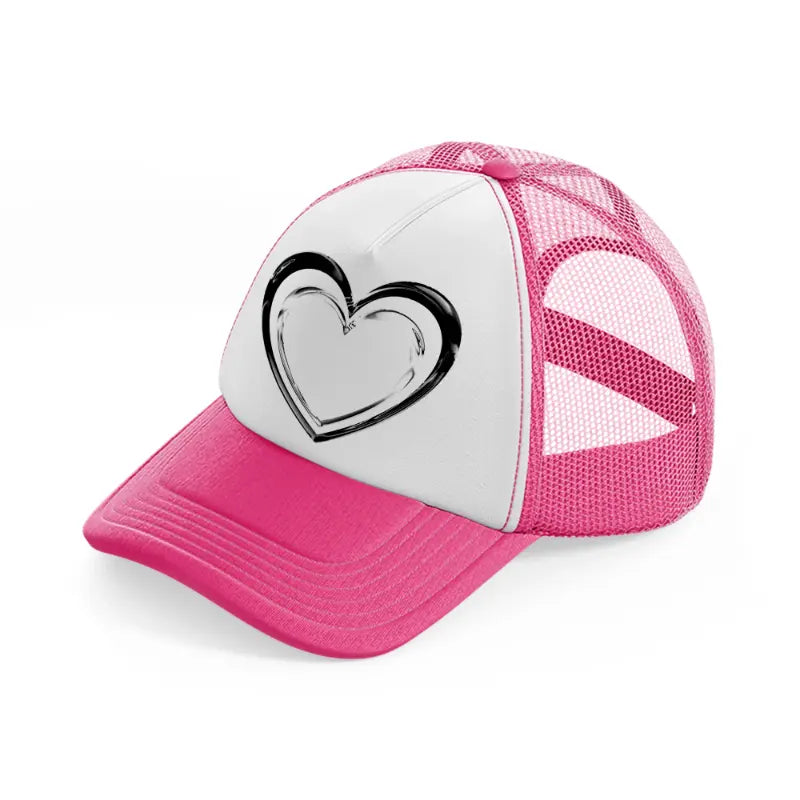 heart neon pink trucker hat