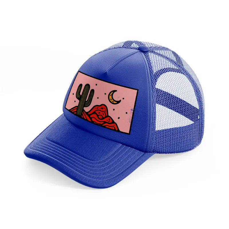 desert cactus-blue-trucker-hat