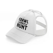 crawl walk hunt horns-white-trucker-hat
