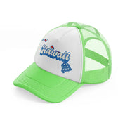 hawaii flag lime green trucker hat