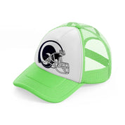 los angeles rams helmet-lime-green-trucker-hat