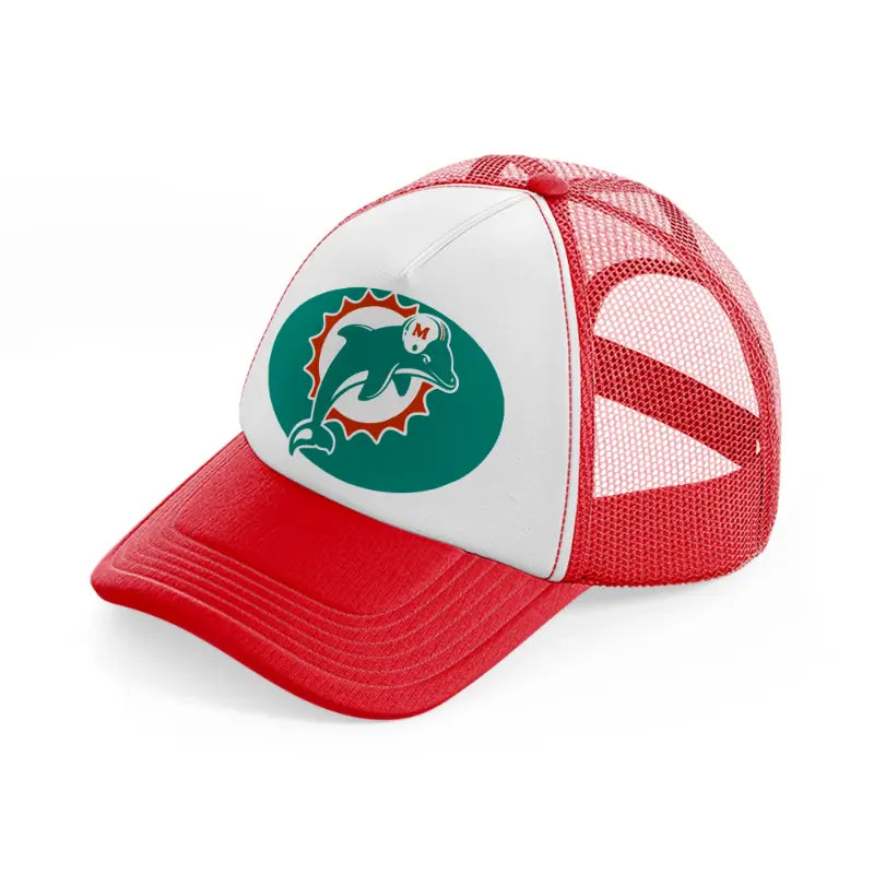 miami dolphins classic-red-and-white-trucker-hat