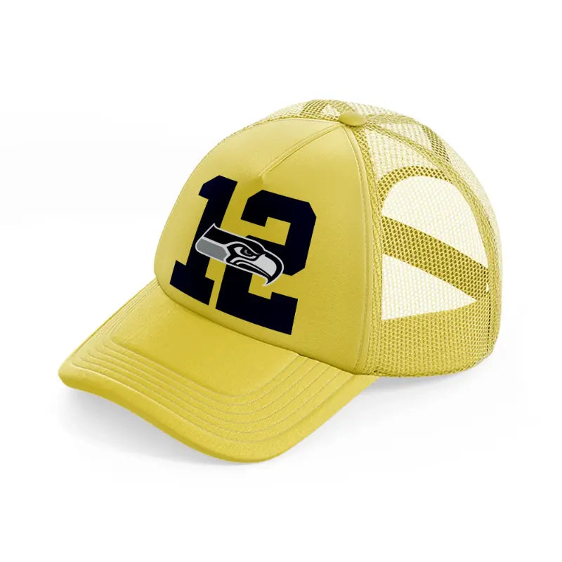 seattle seahawks 12-gold-trucker-hat