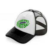 seahawks football-black-and-white-trucker-hat