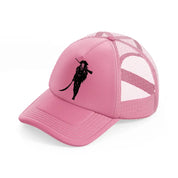 lady with weapons pink trucker hat