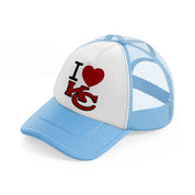 i love kc-sky-blue-trucker-hat
