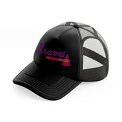 braves logo black trucker hat