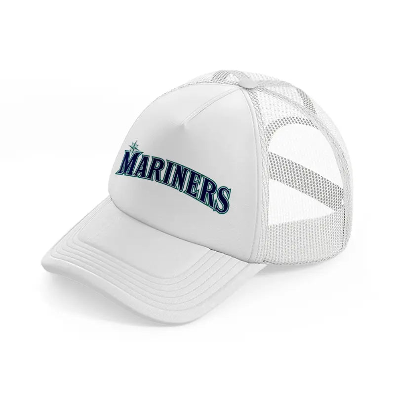 mariners emblem-white-trucker-hat