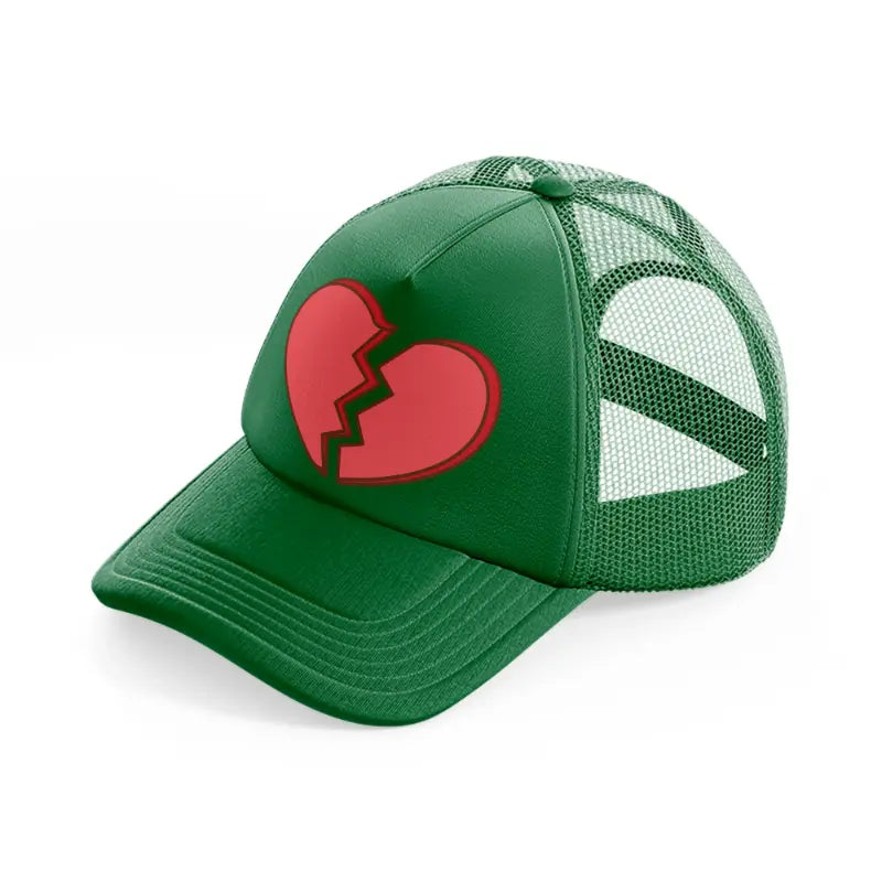 broken heart-green-trucker-hat