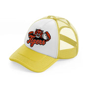 detroit tigers supporter yellow trucker hat