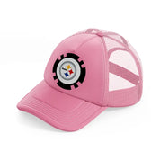 pittsburgh steelers emblem-pink-trucker-hat