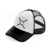 baseball and bats black and white trucker hat