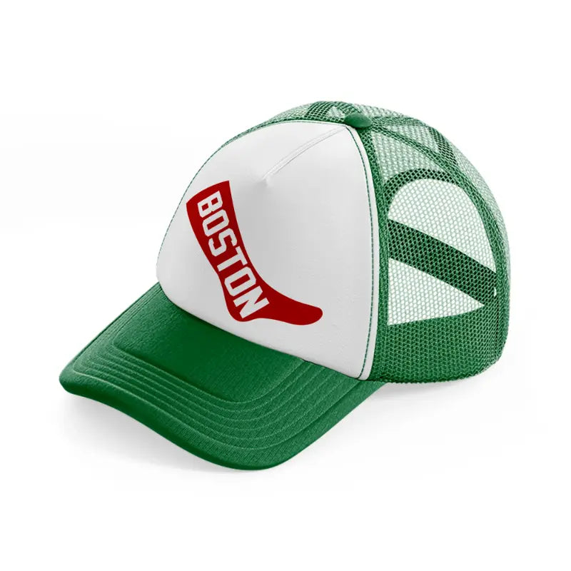 boston sock-green-and-white-trucker-hat