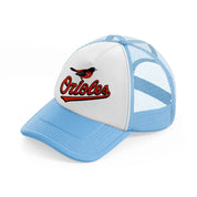 baltimore orioles supporter sky blue trucker hat