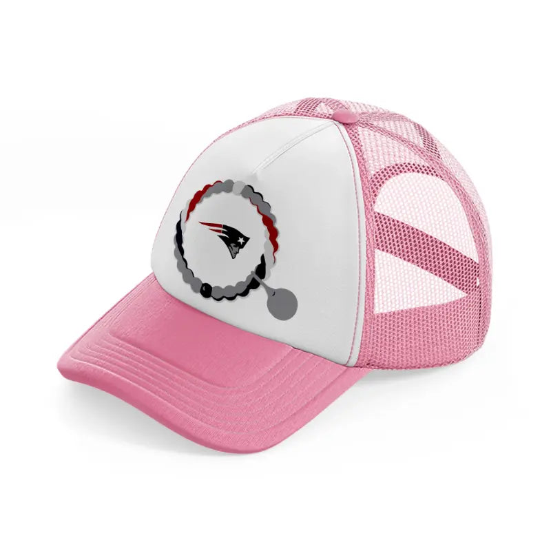 new england patriots fan-pink-and-white-trucker-hat