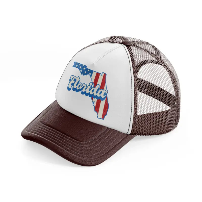 florida flag-brown-trucker-hat