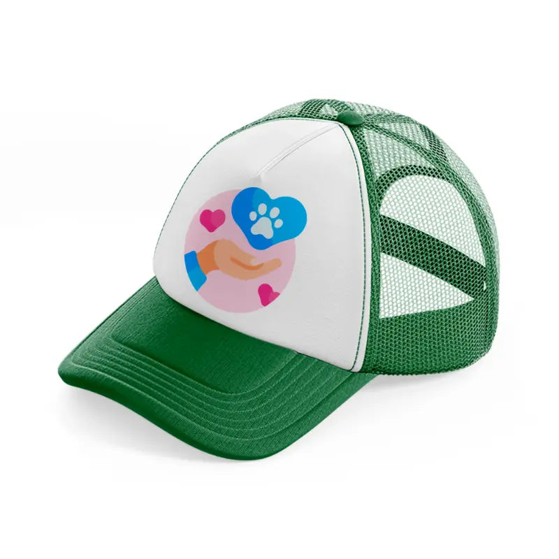 pet care (2) green and white trucker hat