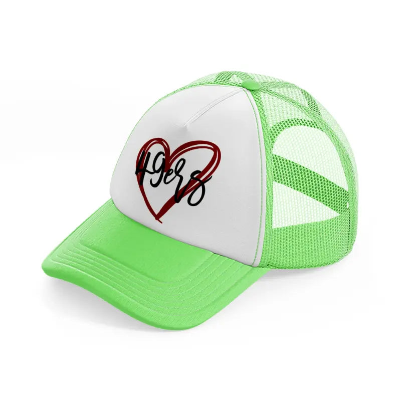 49ers heart love-lime-green-trucker-hat