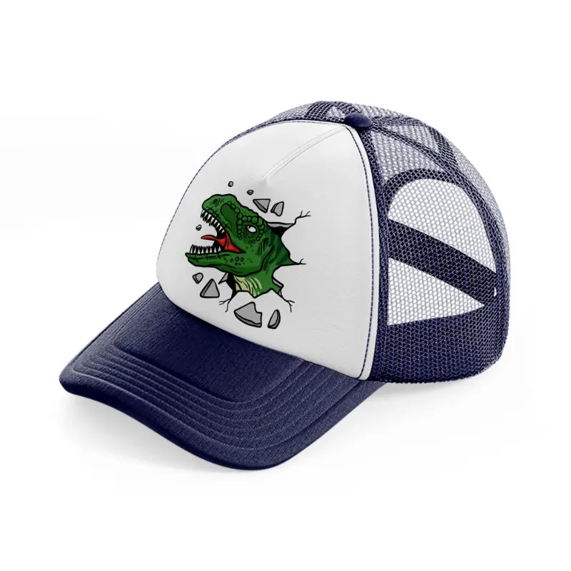dinosaur-navy-blue-and-white-trucker-hat