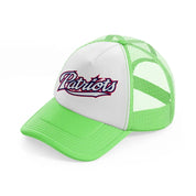 patriots logo-lime-green-trucker-hat