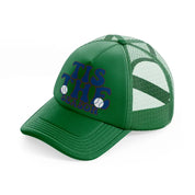 tis the season blue green trucker hat