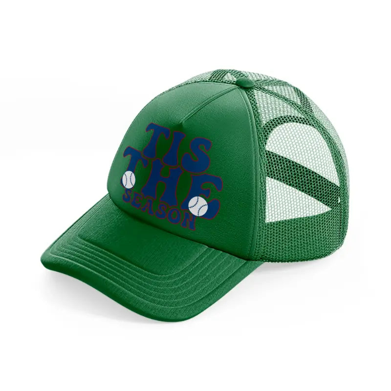 tis the season blue-green-trucker-hat