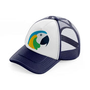 parrot (1) navy blue and white trucker hat