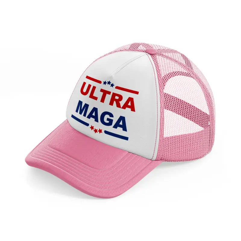 Ultra Maga Dual Tone pink-and-white Trucker Hat