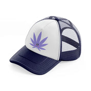 purple leaf navy blue and white trucker hat