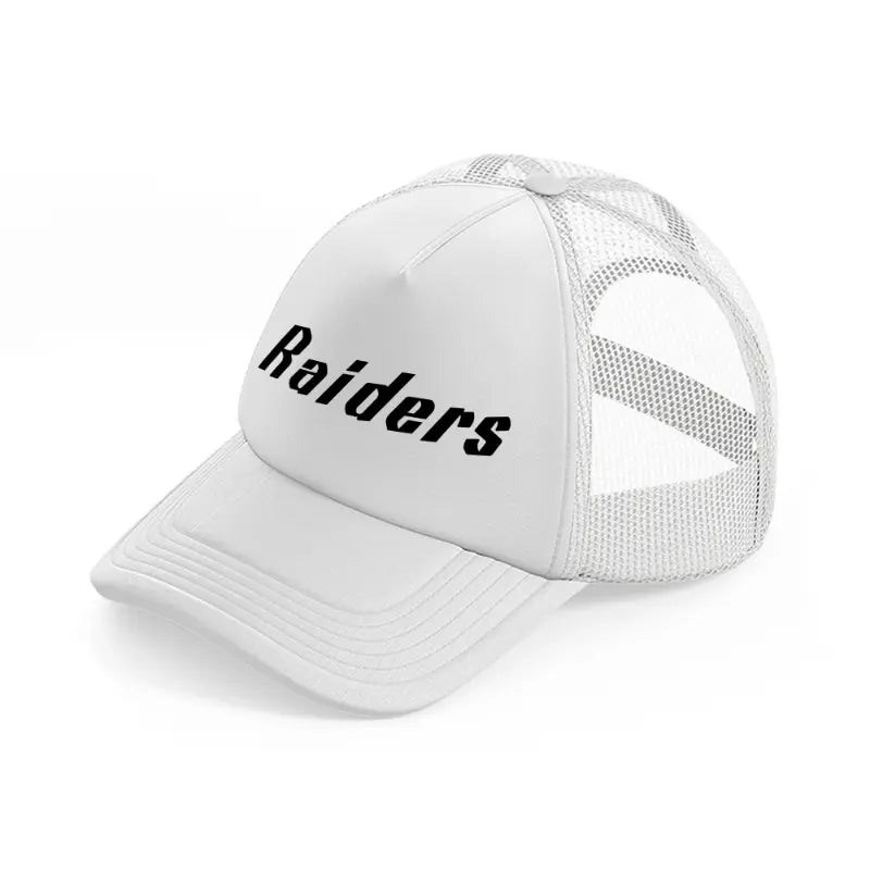 raiders text-white-trucker-hat