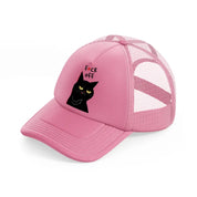 fuck off cat-pink-trucker-hat