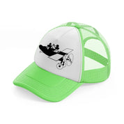 kissing mice lime green trucker hat