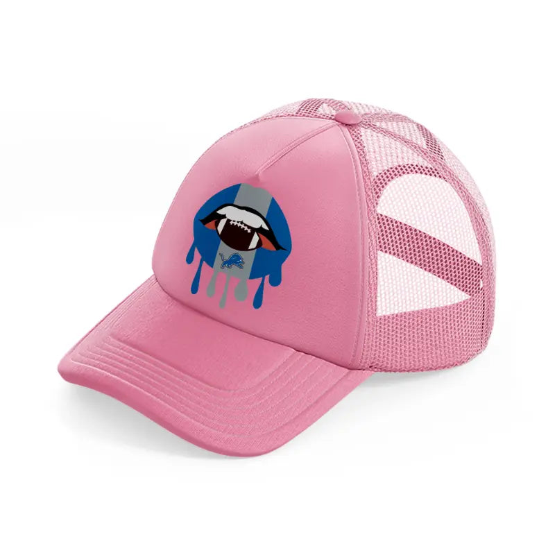 detroit lions mouth-pink-trucker-hat