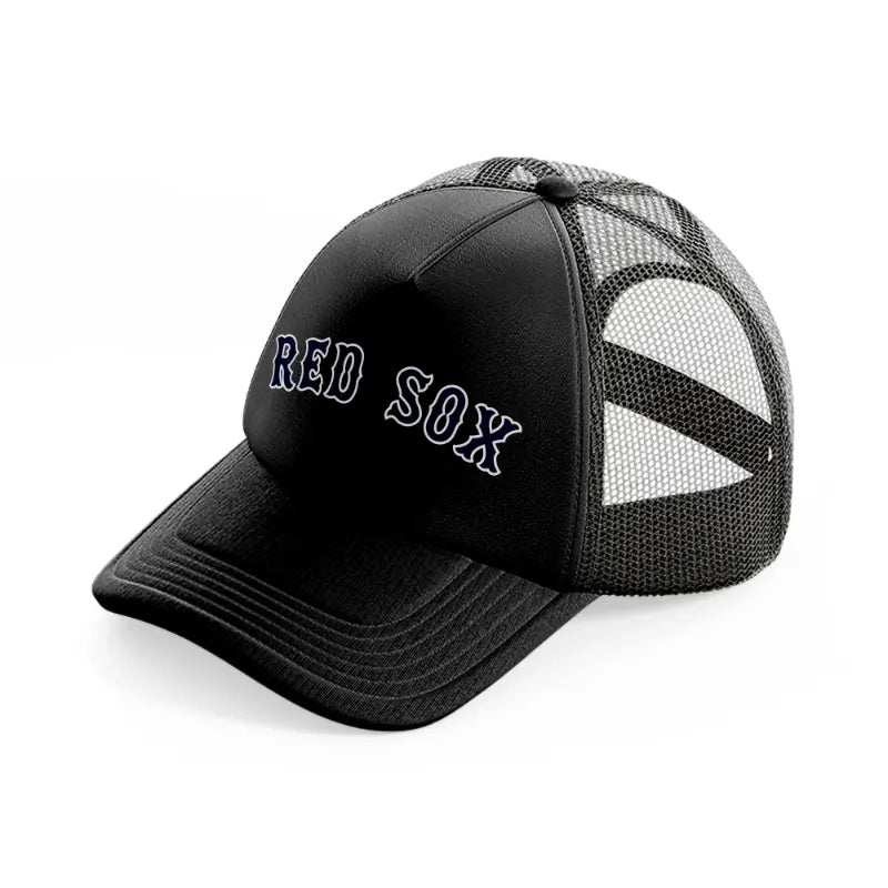 red sox black trucker hat