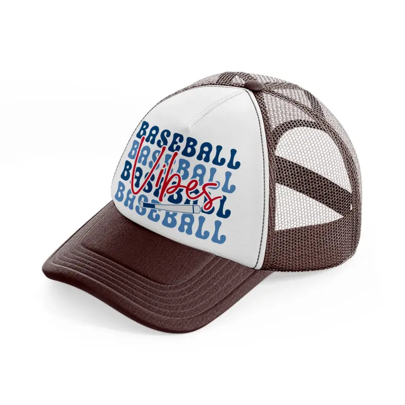 baseball vibes baseball-brown-trucker-hat