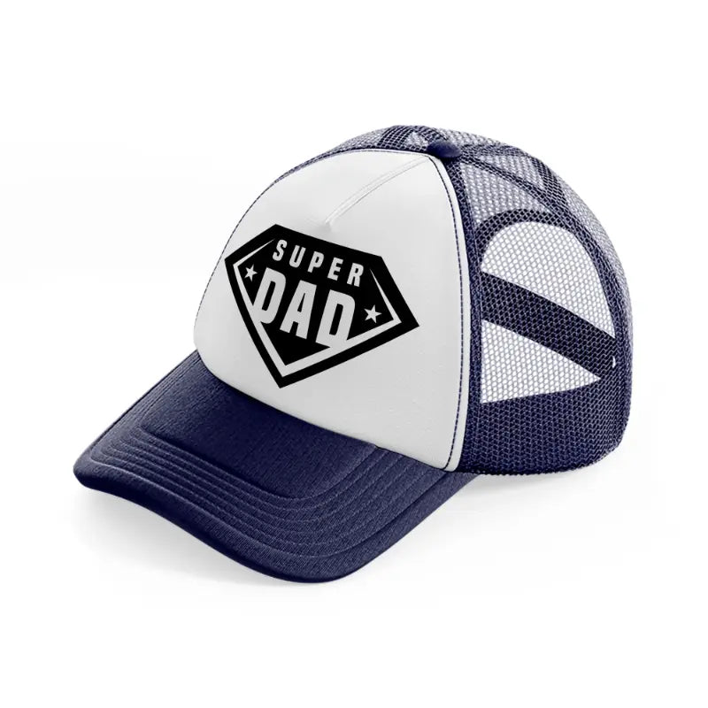 super dad black-navy-blue-and-white-trucker-hat