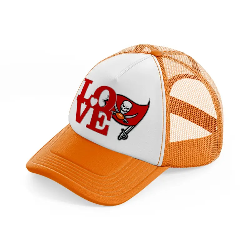tampa bay buccaneers love-orange-trucker-hat