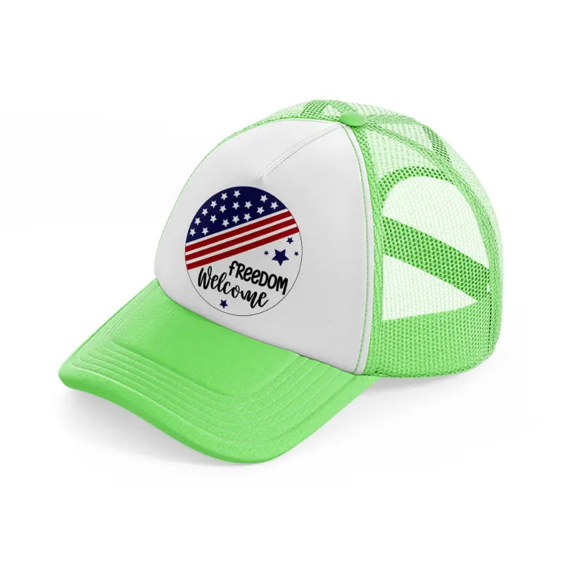 freedom  welcome-01-lime-green-trucker-hat