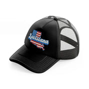 louisiana flag-black-trucker-hat