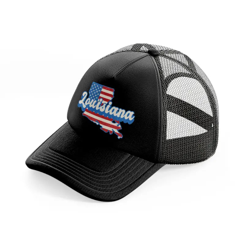 louisiana flag black trucker hat