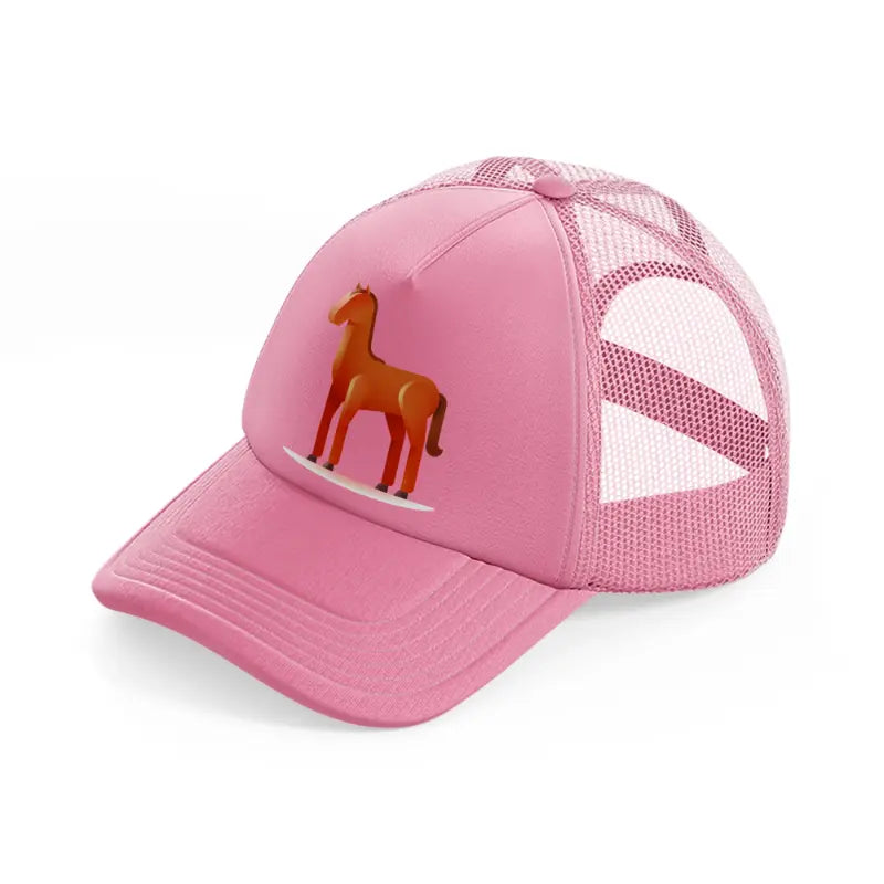 001 horse pink trucker hat