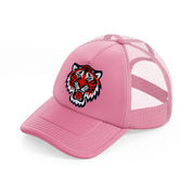 detroit tigers emblem pink trucker hat