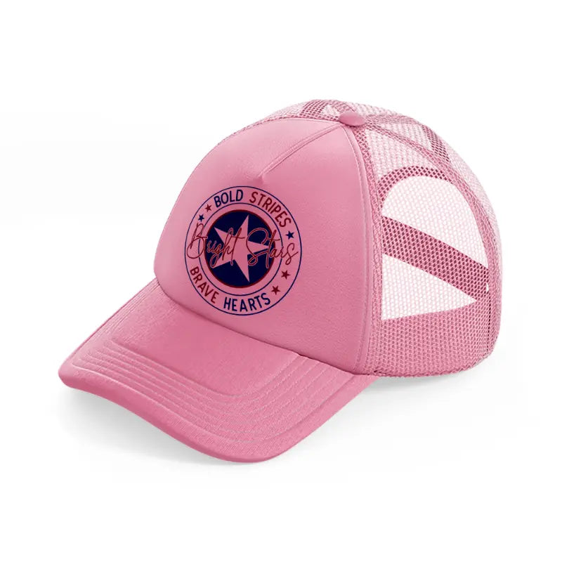 bold stripes bright stars brave hearts-010 (1)-pink-trucker-hat