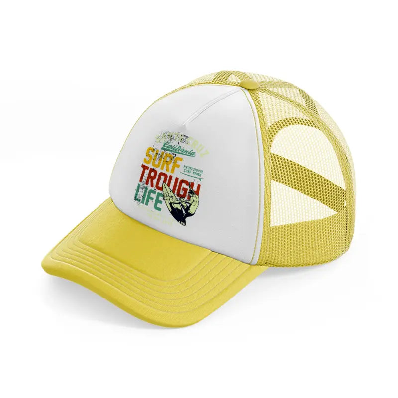 surf through life santa cruz-yellow-trucker-hat