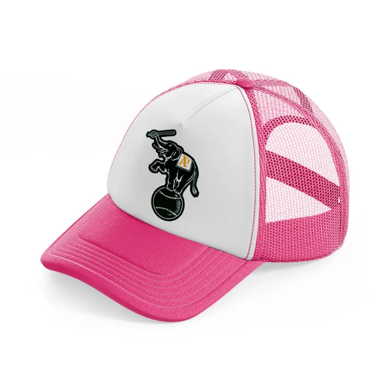 oakland athletics retro-neon-pink-trucker-hat