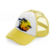 beach yellow trucker hat