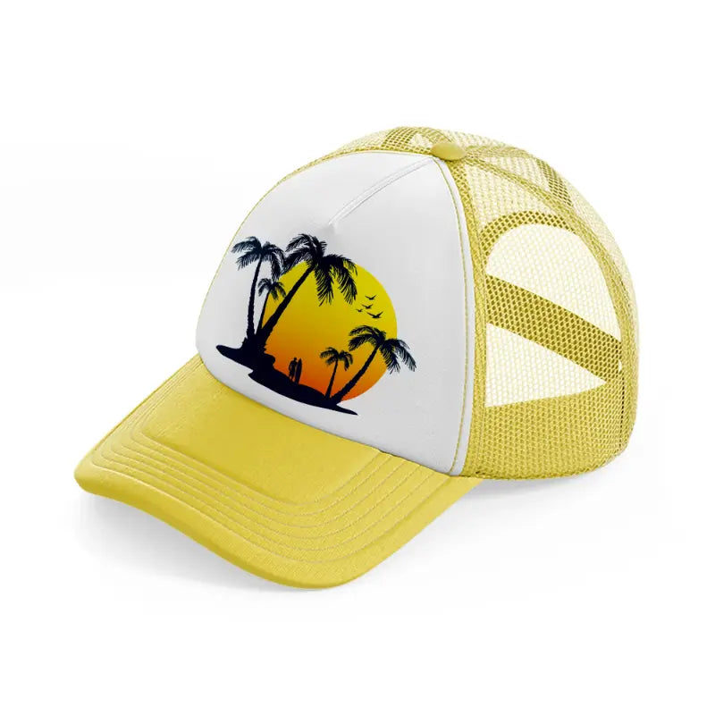 beach-yellow-trucker-hat