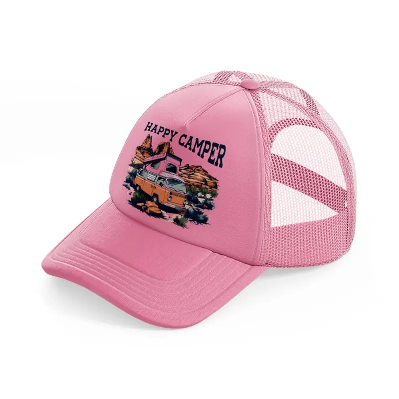 happy camper-pink-trucker-hat