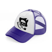 skull is piping purple trucker hat