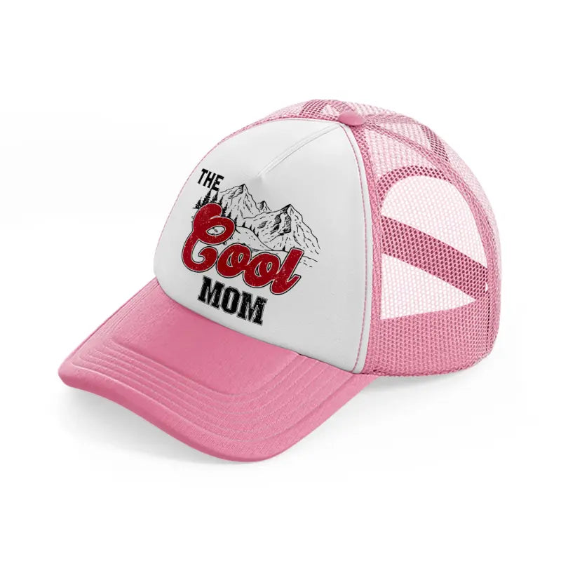 the cool mom-pink-and-white-trucker-hat